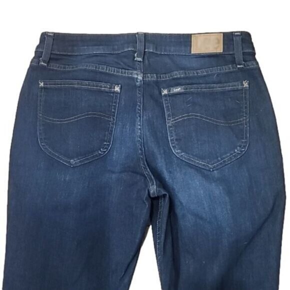 Lee Jeans Mid-rise Dark Wash Straight Leg Stretch Women's 14L - Picture 6 of 6